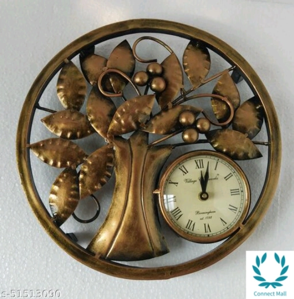 Gorgeous Handcrafted Metal WallClock   - Free Size, Metal, Wall Clock, Pack of1